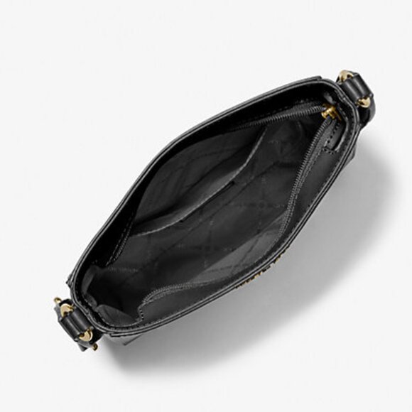 New Michael Kors Jet Set Travel Small Messenger Bag Faux Leather Black - Picture 3 of 4